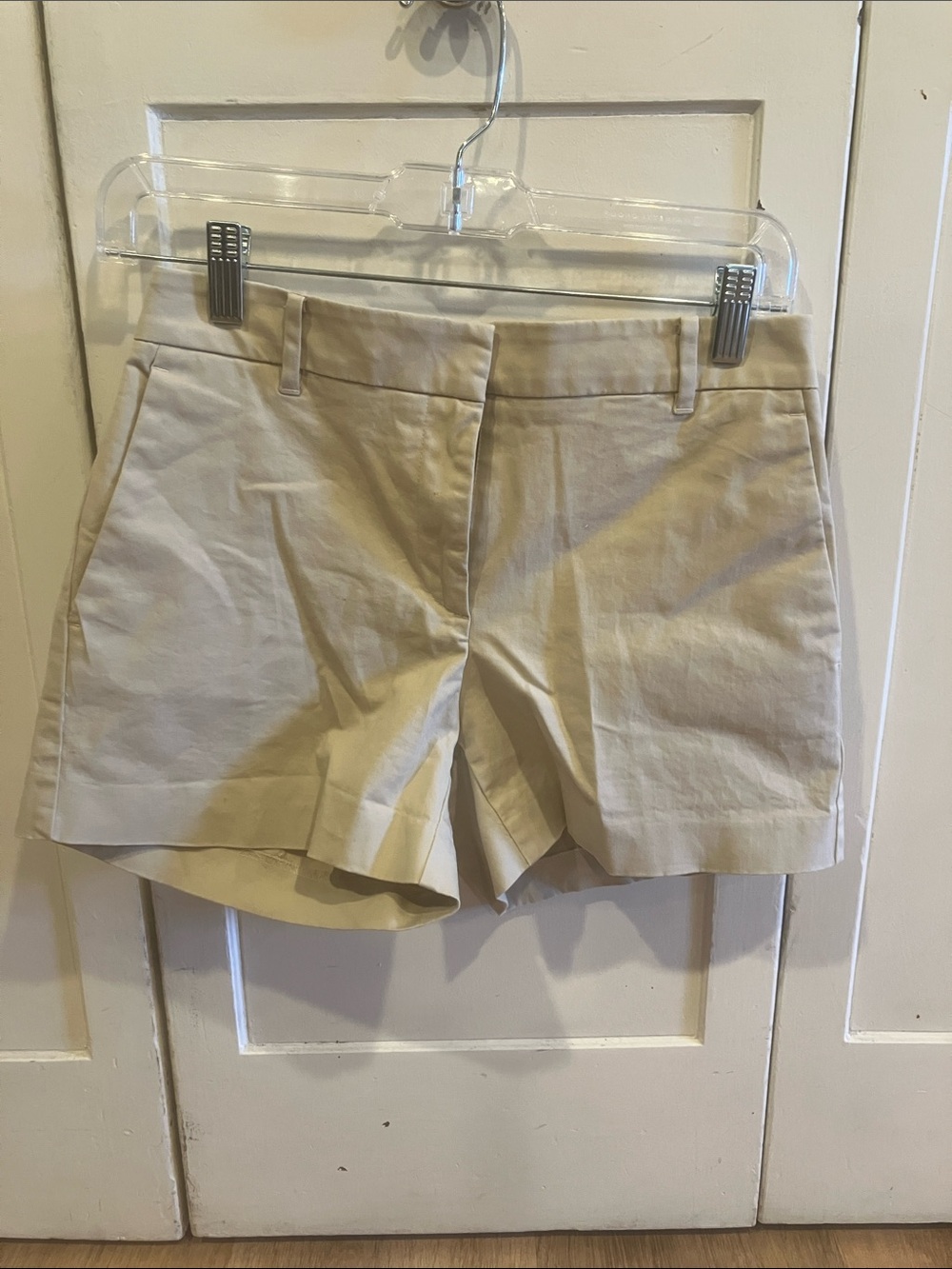Ann Taylor Cream Tailored Bermuda Shorts